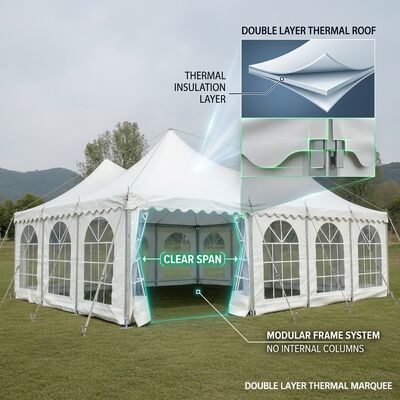 주문 기념일 파티 마케이 텐트 클리어 스펜 목재 바닥 카세트 대관 구조 온라인 제조