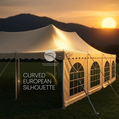 30x70m PVC 사이드월 창문 L 시리즈 맑은 스판 마큐어 파티 텐트 PVC 사이드월 창문 생일 기념 파티