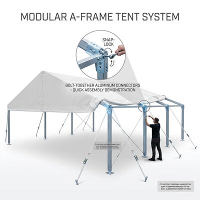 5x5m Square Hard Pressed Aluminium Alloy 6061/T6 Party Marquee Tent Fire Retardant PVC Canopy Outdoor Event Shelter