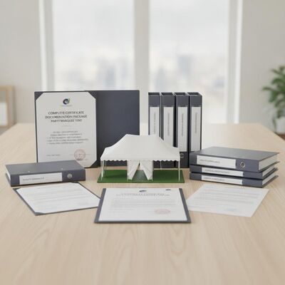 완전한 인증서 문서 패키지 파티 큰천막 텐트 ISO CE SGS 테스트 보고서 엔지니어링 수출 준비 캐노피